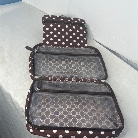 Henri Bendel Quilted Brown and White Polka Dot Bag - Picture 8 of 9